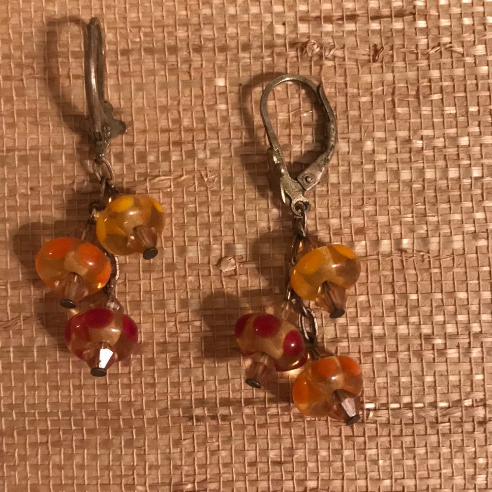 Custom glass bead earrings
